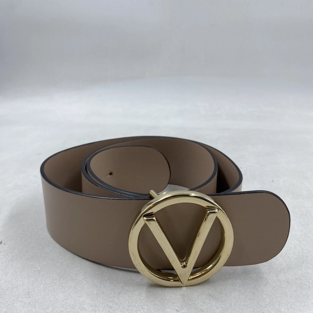 Valentino Pink Leather V Logo Belt
